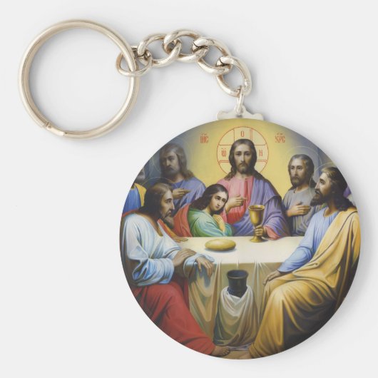 Jesus Muismat Glass Onderzetter Sleutelhanger (Voorkant)