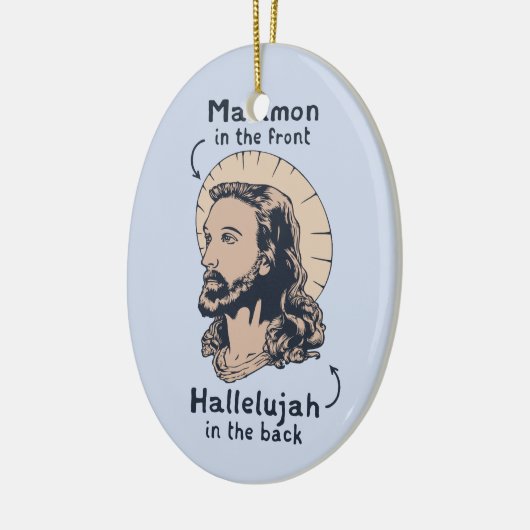 Jesus Mullet Keramisch Ornament (Links)