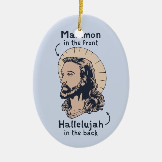 Jesus Mullet Keramisch Ornament (Voorkant)