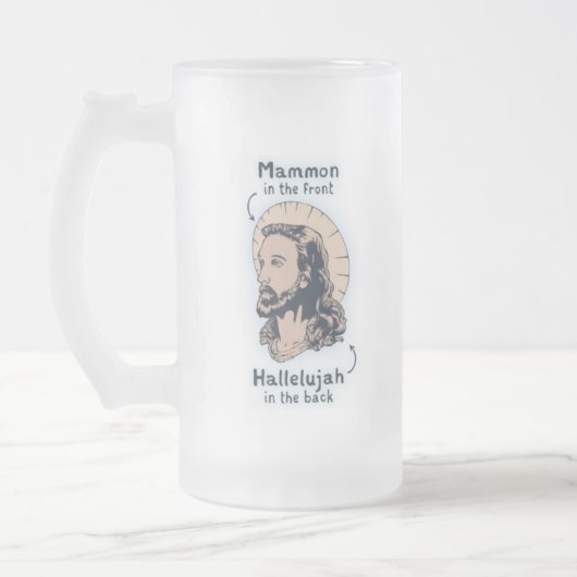 Jesus Mullet Matglas Bierpul (Links)