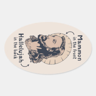 Jesus Mullet Ovale Sticker
