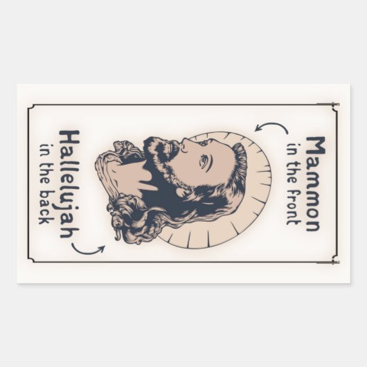 Jesus Mullet Rechthoekige Sticker (Voorkant)