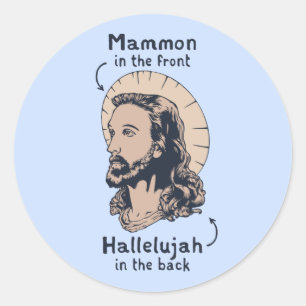 Jesus Mullet Ronde Sticker