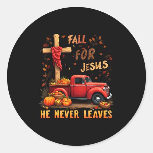 Jesus My Favourite Season Fall Christian Thanksgiv Ronde Sticker (Voorkant)