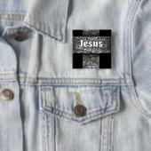 Jesus My Rock Vierkante Button 5,1 Cm (In situ)