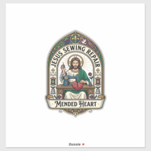 Jesus Naai Herstel Hersteld Hart Jesus Naai Herste Sticker