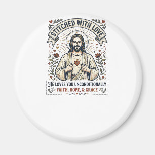 Jesus Naait Shirt Christelijke Grafiek_1 Magneet