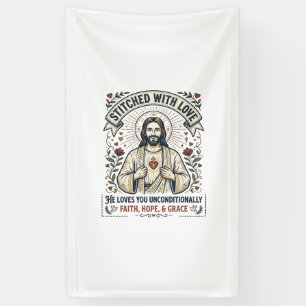 Jesus Naait Shirt Christelijke Grafiek_1 Spandoek