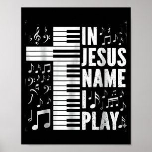 Jesus Naam Speel Piano Toetsenbord Christelijke Aa Poster
