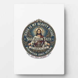 Jesus Nagel Tech Nagel Artiest T-shirt Inspirerend Fotoplaat