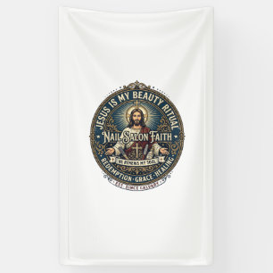 Jesus Nagel Tech Nagel Kunstenaar T-shirt Inspirer Spandoek