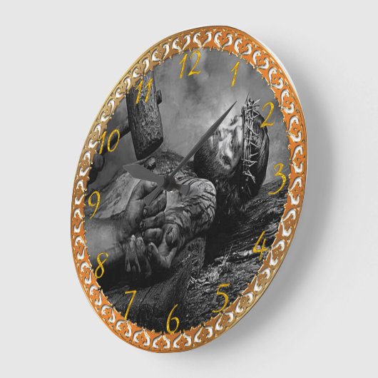 Jesus Nailed Large Clock Grote Klok (Hoek)