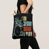 Jesus Name I Play Drums God Drumming Music Christi Tote Bag (Dichtbij)