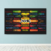 Jesus Names and Attributes Canvas Afdruk (Insitu (Houten vloer))