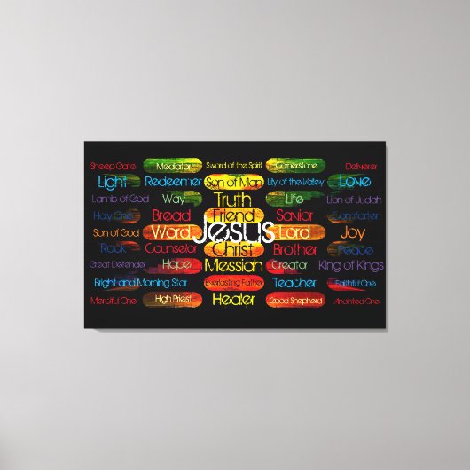 Jesus Names and Attributes Canvas Afdruk (Voorkant)