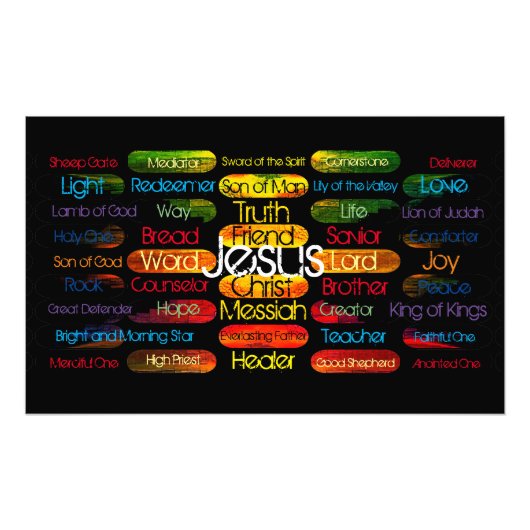 Jesus Names and Attributes Foto Afdruk (Voorkant)