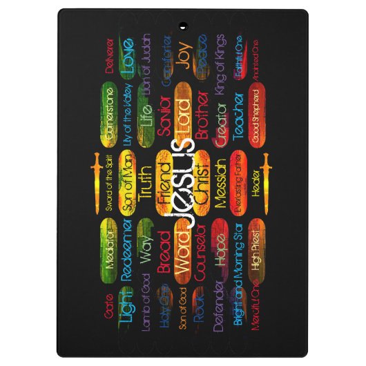 Jesus Names Multi-color Klembord (Achterkant)