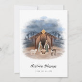 Jesus Natitivity St. Joseph Virgin Mary Christelij Feestdagenkaart (Voorkant)