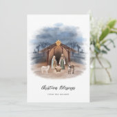 Jesus Natitivity St. Joseph Virgin Mary Christelij Feestdagenkaart (Staand voorkant)