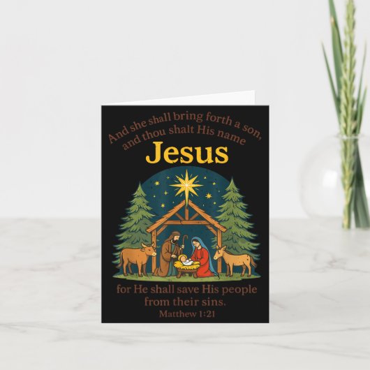 Jesus Nativity Christian Christmas Bible Pjs Toddl Kaart (Voorkant)