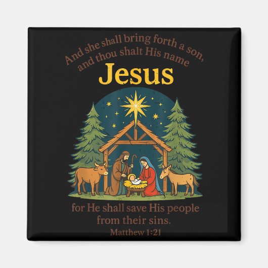 Jesus Nativity Christian Christmas Bible Pjs Toddl Magneet (Voorkant)
