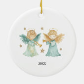 Jesus Nativity Scene Bible Verse First Christmas Keramisch Ornament (Achterkant)