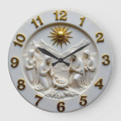 Jesus Nativity Scene Marble Grote Klok (Voorkant)