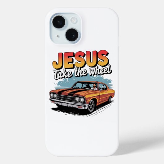 Jesus neemt het stuur Vintage Muscle Car Case-Mate iPhone Case (Achterkant)