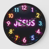 Jesus Neon Splatter Glow Grote Klok (Voorkant)