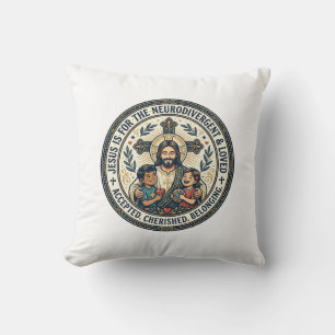 Jesus Neurodivergente Moedigings T-Shirt Inspirati Kussen
