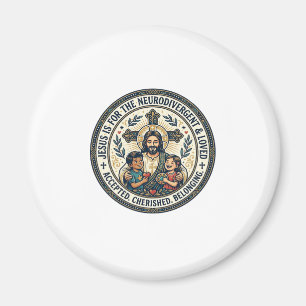 Jesus Neurodivergente Moedigings T-Shirt Inspirati Magneet