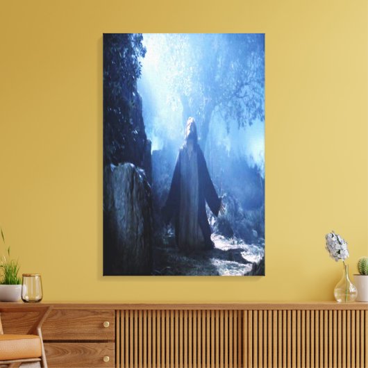 Jesus Night Wrapped Canvas (Insitu (Woonkamer))