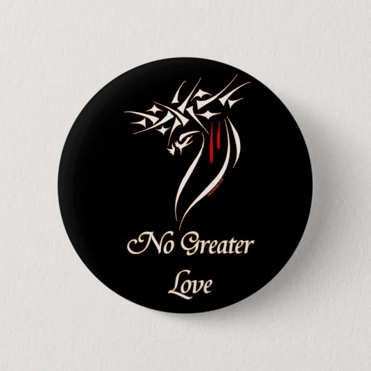 Jesus No Greater Love Ronde Button 5,7 Cm (Voorkant)