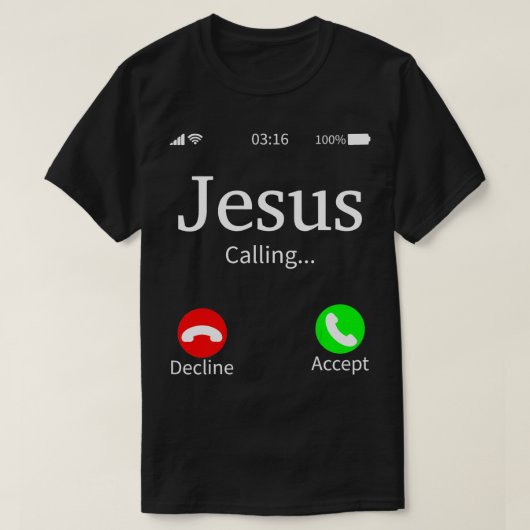 Jesus noemt Christelijk TShirt 2 (Design voorkant)