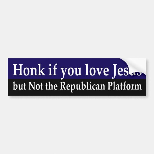 Jesus not Republican Bumpersticker (Voorkant)