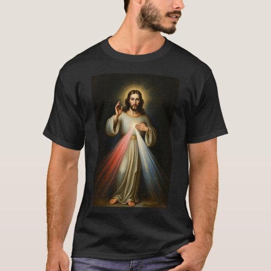 Jesus of the Divine Mercy Men's Tee Shirt (Voorkant)