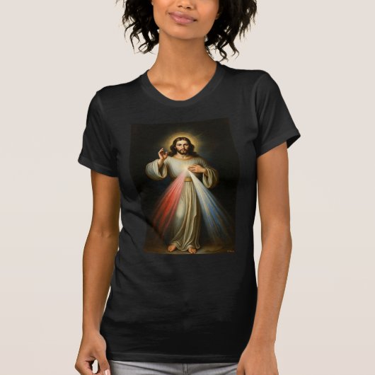 Jesus of the Divine Mercy Women's Tee Shirt (Voorkant)