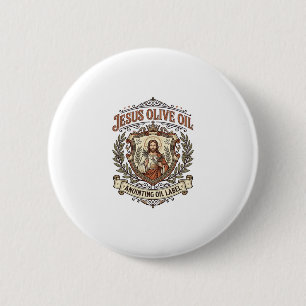 Jesus Olijfolie Zalfolie Label Jezus Olijfolie Ronde Button 5,7 Cm