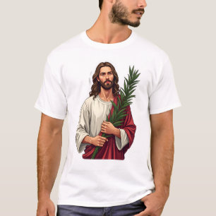 Jesus Olijftak Vintage Gegraveerd T-shirt 2
