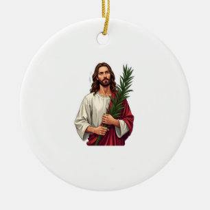 Jesus Olijftak Vintage Gegraveerde T-shirt 2 Keramisch Ornament