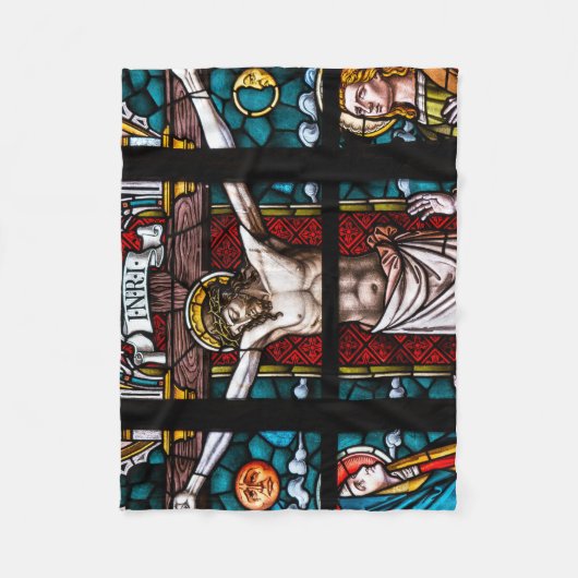 Jesus on Cross Fleece Deken (Voorkant)