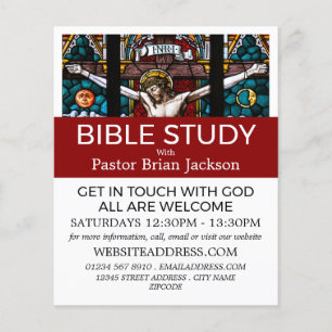 Jesus on the Cross, Christian Bible Class Advert Flyer