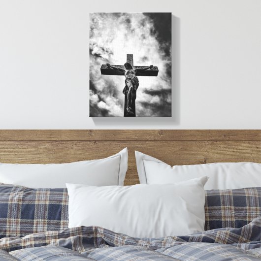 Jesus on the Cross – Faith and Redemption Canvas   (Insitu (Slaapkamer))