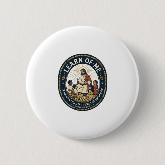 Jesus Onderwijsassistent School Steunpersoneel T-S Ronde Button 5,7 Cm (Voorkant)