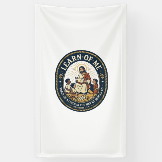 Jesus Onderwijsassistent School Steunpersoneel T-S Spandoek (Verticaal)