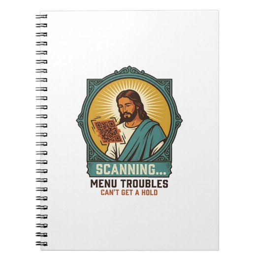 Jesus onscherpe QR-code scant niet menu Tech humor Notitieboek (Voorkant)