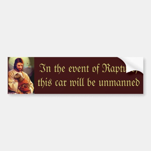 Jesus ontvoering dinosaurus bumpersticker (Voorkant)
