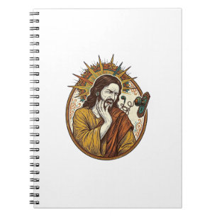 Jesus-oordopje snoer bleef haken aan deurkruk uitg notitieboek
