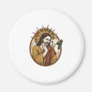 Jesus-oordopjekoord vastgehaakt aan deurknop losge magneet