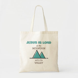 JESUS OP Bergte in Valley Custom BLAUWGROEN Tote Bag